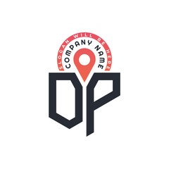 OP Location Logo Design for Human Resources, Recruitment, and Navigation - Letter OP Logo with Location Icon for Business and Technology
