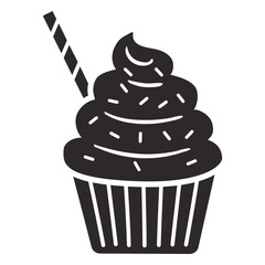 Cupcake sprinkles swirl topping straw
