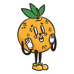 Retro cartoon orange character
