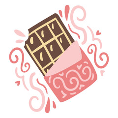 Ornamented chocolate bar doodle color