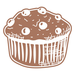 chocolate chips muffin cut out