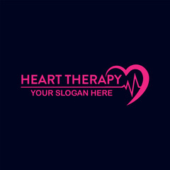 heart therapy logo design vector