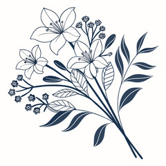 black and white flowers