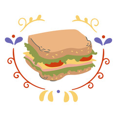 Square sandwich food