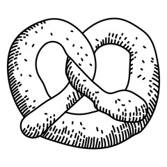 Food line art pretzel