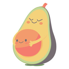 Cute self esteem avocado character