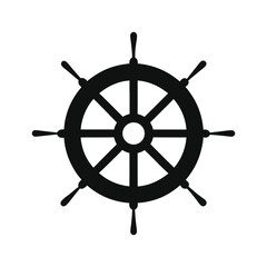 Obraz premium Cruise ship wheel helm silhouette illustration, Cruise ship wheel helm silhouette vector 