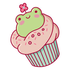 Cupcake with a frog on it