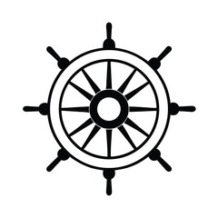 Obraz premium Cruise ship wheel helm silhouette illustration, Cruise ship wheel helm silhouette vector 