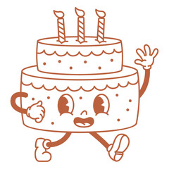 Big birthday cake filled stroke