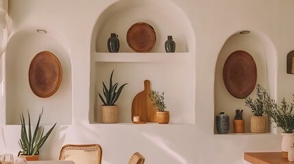 A bright and minimalistic white room with soft, diffused natural light pouring through windows, casting a gentle glow across smooth, calming surfaces and fostering a peaceful, serene environment