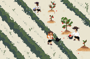 Pixel art scenery background