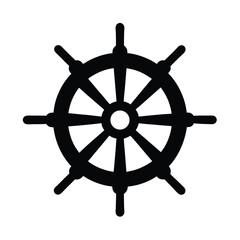Obraz premium Cruise ship wheel helm silhouette illustration, Cruise ship wheel helm silhouette vector 