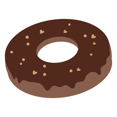Donut flat chocolate