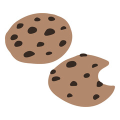 Chocolate cookies flat sweets