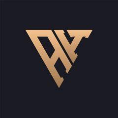 AH Logo Design. Modern, Minimal, Elegant and Luxury AH Logo. Sleek Triangle Monogram Letter AH Logo Design for Brand Corporate Business Identity.