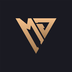 MJ Logo Design. Modern, Minimal, Elegant and Luxury MJ Logo. Sleek Triangle Monogram Letter MJ Logo Design for Brand Corporate Business Identity.
