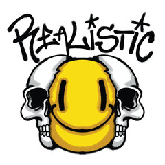 smile and Skull Urban Streetwear t shirt design