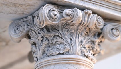 Intricate Carving of an Antique Column Capital