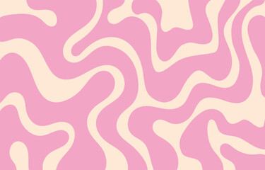 Groovy Striped Texture. Abstract Geometric Lines Y2k Pattern. Brush Hand Drawn Background.