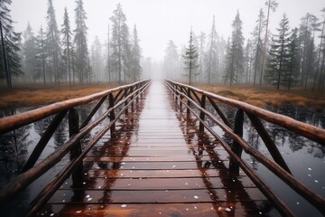 Obraz premium The sunlit forest and tranquil scene of the lakeside nature trail path make for a peaceful walk