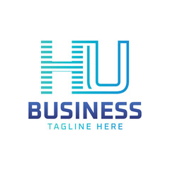 HU Logo Design. Sleek Modern Letter HU Logo for Business