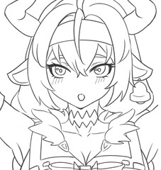 Drawn anime coloring pages illustration	