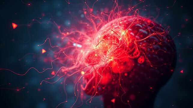 Mysterious vision. Medical diagnosis. Surreal health. Surreal vision. Metaphorical epilepsy feelings of a mental illusion. Hallucination - due to epilepsy: abstract image of physical state.