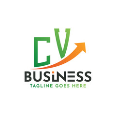 CV Finance Logo. Letter CV Logo Business Success. CV Growth Arrow Financial Success Logo Design