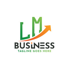 LM Finance Logo. Letter LM Logo Business Success. LM Growth Arrow Financial Success Logo Design