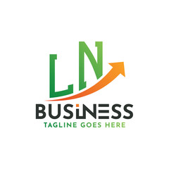 LN Finance Logo. Letter LN Logo Business Success. LN Growth Arrow Financial Success Logo Design
