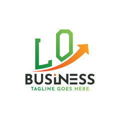 LO Finance Logo. Letter LO Logo Business Success. LO Growth Arrow Financial Success Logo Design