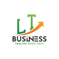 LT Finance Logo. Letter LT Logo Business Success. LT Growth Arrow Financial Success Logo Design