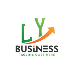 LY Finance Logo. Letter LY Logo Business Success. LY Growth Arrow Financial Success Logo Design