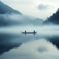 airplane on the lake