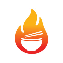 Fiery Bowl with Chopsticks Logo