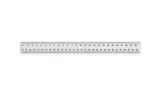 White ruler with metric measurements