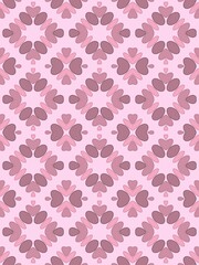 Pink floral ornament, oval shapes, vertical