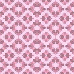 Pink floral ornament, oval shapes, square