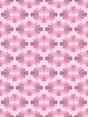 Pink ornament, flowers with petals, vertical