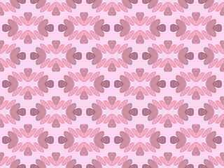 Pink ornament, flowers with petals, horizontal