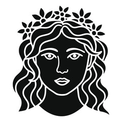 Abstract Floral Crown – Ornate Black & White Symmetrical Line Art