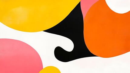 Abstract design with flowing shapes and vibrant colors.