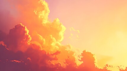 Dramatic sunset cloudscape with vibrant hues.
