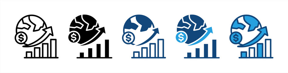 Obraz premium Economics icon sheet multiple style collection