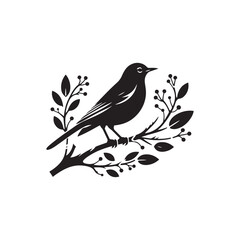 **"Classic American Robin Vector Silhouette: Beloved Songbird Design Featuring Upright Stance, Rounded Body, and Distinctive Beak in Clean, Minimalist Style for Crafts and Digital Art"**

