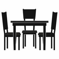 Modern dining room interior with wooden chairs and a table