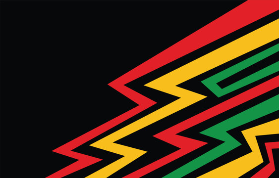 Abstract background with Jamaican color zigzag pattern with some copy space