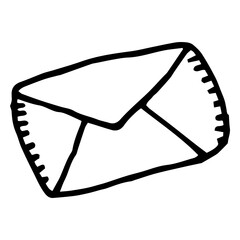 Letter envelope doodle icon