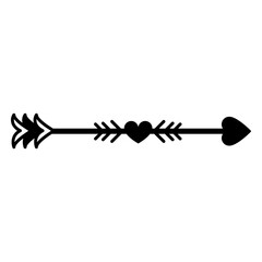 Heart arrow horizontal design